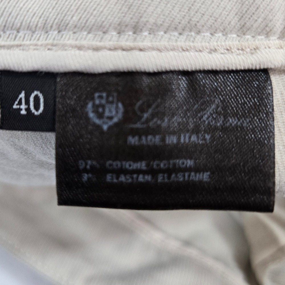 Loro‎ Piana Pants Womens 40 Beige Cotton Stretch Made in Italy Luxury Zipper Hem - Picture 7 of 15